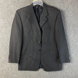 Alexandre Blazer Suit Jacket 44 Regular 100% Cotton Striped Black Men's